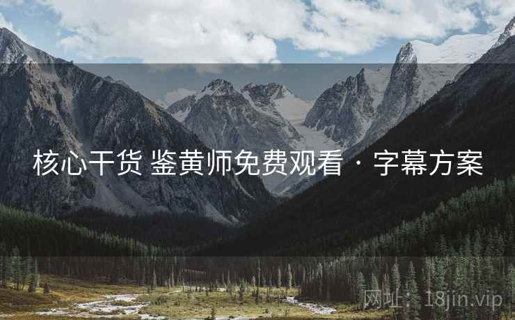 核心干货 鉴黄师免费观看 · 字幕方案 核心干货 鉴黄师免费观看 · 字幕方案
