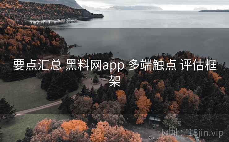 要点汇总 黑料网app 多端触点 评估框架